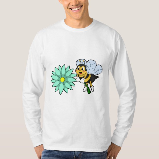 T-shirt Bee with flower.PNG (Devant)