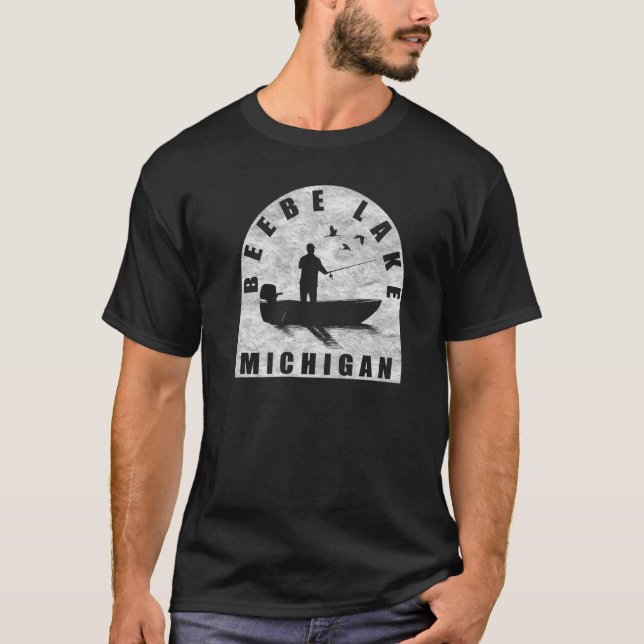 T-shirt Beebe Lake Fishing Michigan (Devant)