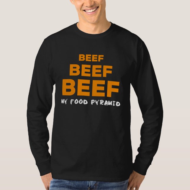 T-shirt Beef My Food Pyramid for Meat (Devant)