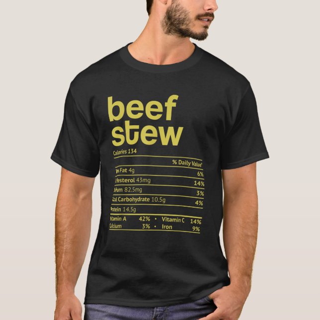 T-shirt Beef Stew Nutrition Facts Drôle Thanksgiving Chris (Devant)