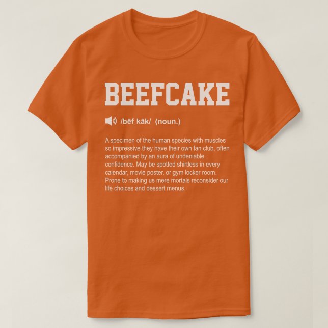 T-shirt Beefcake Funny Dictionary Gym Signification (Design devant)
