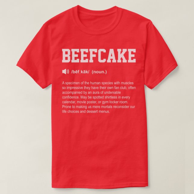 T-shirt Beefcake Funny Dictionary Gym Signification (Design devant)
