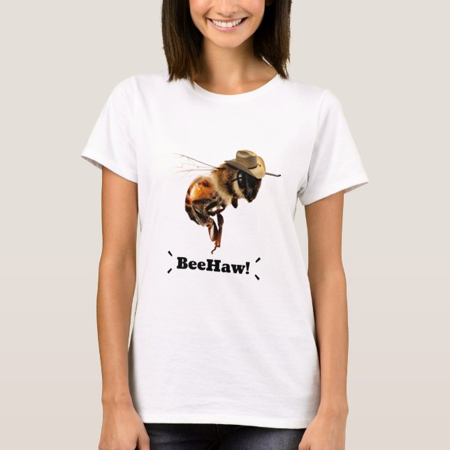 T-shirt Beehaw Funny Cowboy Bee (Devant)