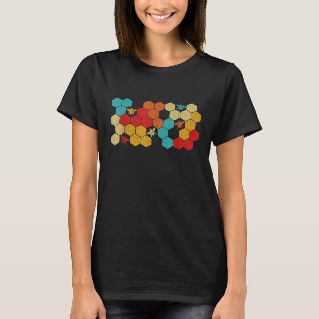 T-shirt Beekeeper Bee Retro Vintage Honeycomb (Devant)