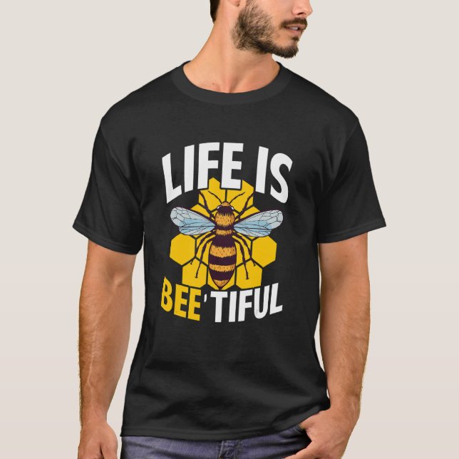 T-shirt Beekeeper Beekeeper Hive Honeycomb Bee Environics (Devant)