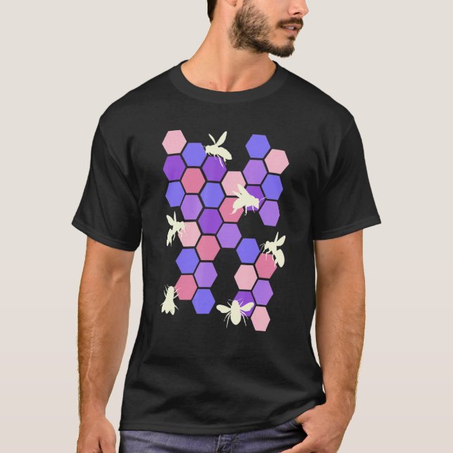 T-shirt Beekeeper de la ruche de nid d'abeille 1 (Devant)