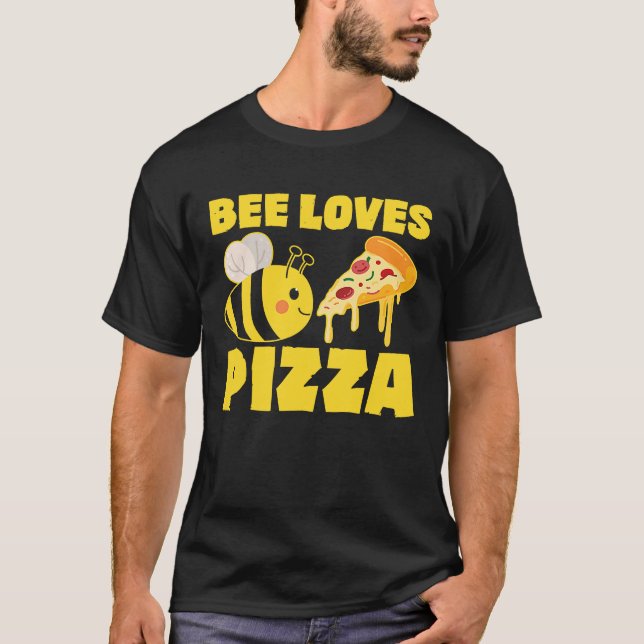 T-shirt Beekeeper Pizza Pizza Fast Food Cute Bee (Devant)