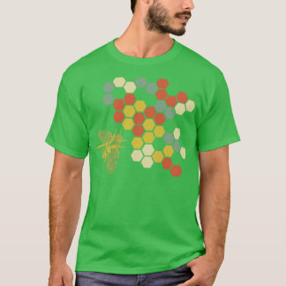 T-shirt Beekeeper Retro Honeycomb