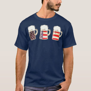 T-shirt Beer American Flag 4 Juillet Beer Crafter Et