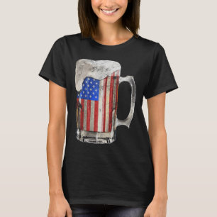 T-shirt Beer American Flag 4 juillet Usa Boisson Party