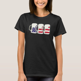 T-shirt Beer American Flag 4th Of July Men Women Merica Us