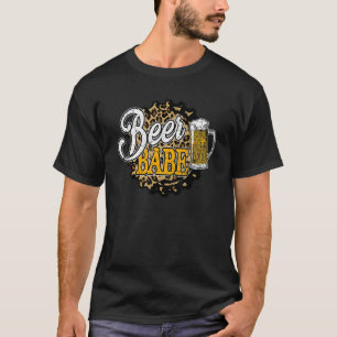 T-shirt Beer Babe Leopard Boire Babe Beer Day