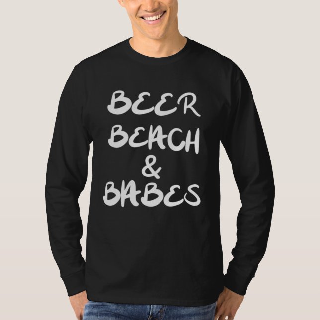 T-shirt Beer Beach and Babes Spring Break (Devant)