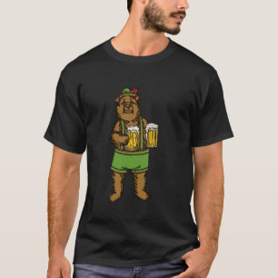 T-shirt Beer Beer Caractère Dessin Avec Bières Drôle Ours