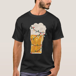 T-shirt Beer Christmas Tree Lumières Boire Drôle Alcool