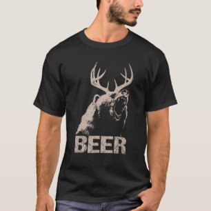 T-shirt Beer Deer Bear Essential Hunter Cadeau Amour Drôle