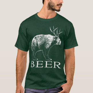 T-shirt Beer Funny Cross Bear Plus Deer equals Beer Drinki