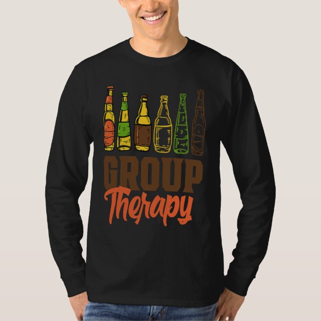 T-shirt beer group therapy for weekend party saying (Devant)