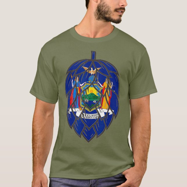 T-shirt Beer Hops Craft Beer Beer Hops, drapeau de l'État  (Devant)