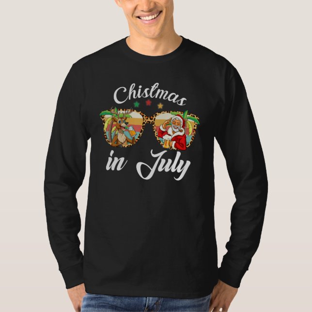 T-shirt Beer Santa Claus Christmas in July Tee (Devant)