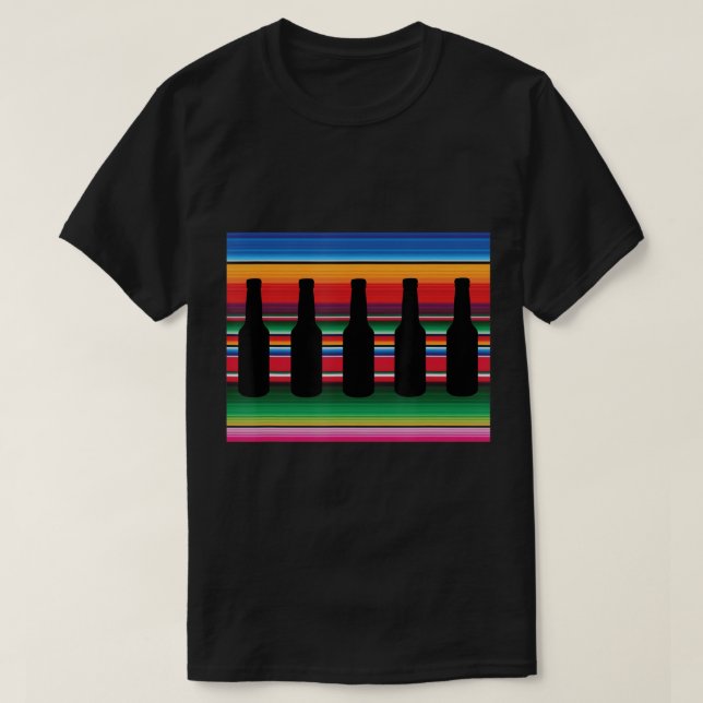 T-shirt Beer T Shirt Serape Beer Shirt Blanket Mexicaine (Design devant)