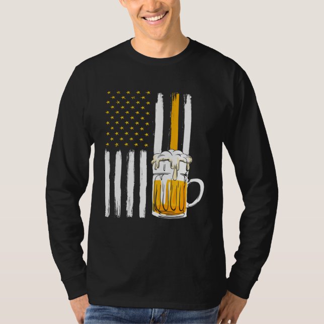 T-shirt Beerfest Beer Brewery Beerfest American Flag (Devant)