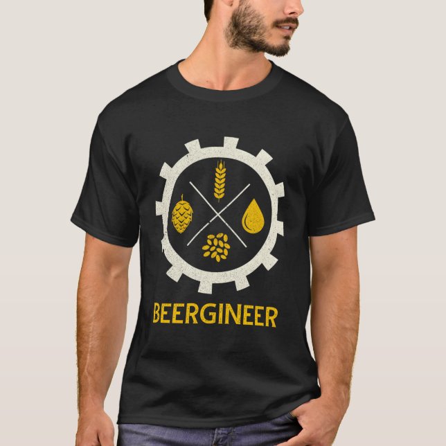 T-shirt Beergineer Craft Beer Brewer Engineer Homebrew Ipa (Devant)