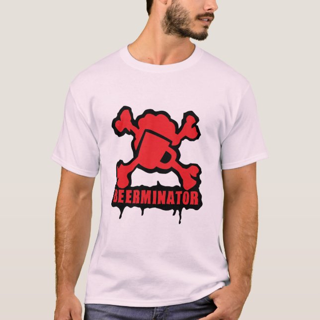 T-shirt beerminator skull os squelette biere alcool (Devant)