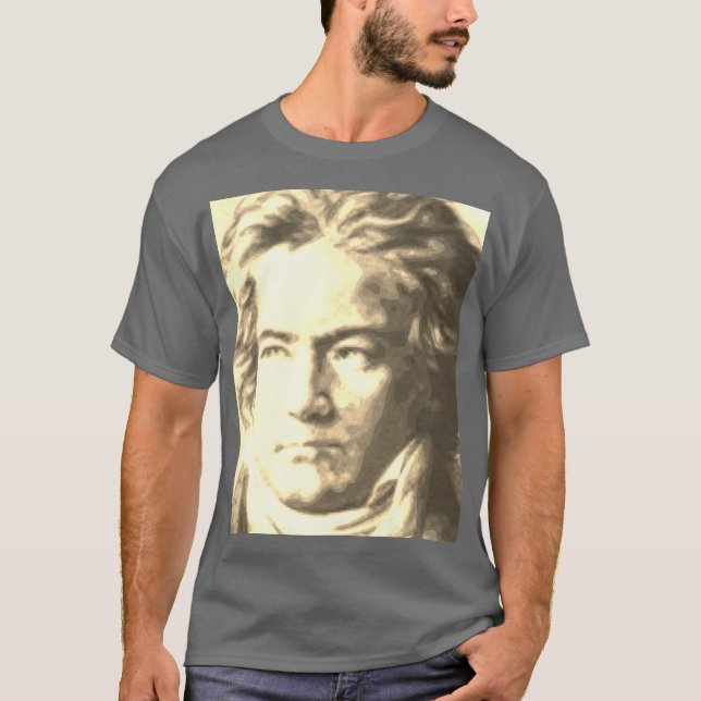 T-shirt Beethoven À Sepia (Devant)