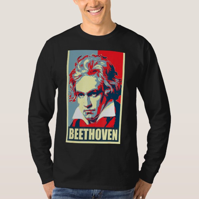 T-shirt Beethoven Propaganda Poster Pop Art (Devant)