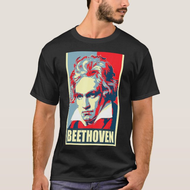 T-shirt Beethoven Propaganda Poster Pop Art (Devant)