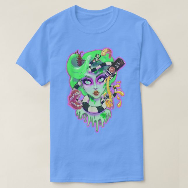 T-shirt Beetle Babe jus Halloween fantôme ghost éffrayant (Design devant)