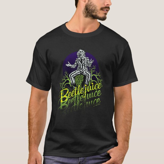 T-shirt Beetlejus | Assis sur une pierre tombale (Devant)