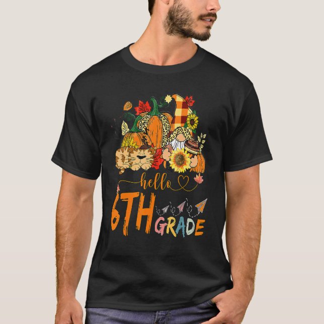 T-shirt Beginning Of Autumn Fall Teacher Sunflower Hello S (Devant)
