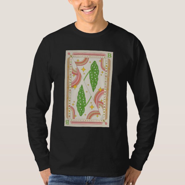 T-shirt Begonia Maculata Houseplant Illustration Playing C (Devant)
