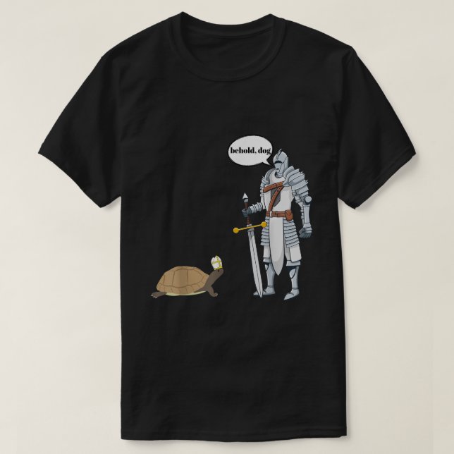 T-shirt Behold Dog Funny Turtle Wearing A Priest Hat Hilar (Design devant)