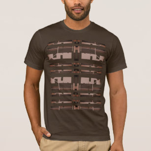 T-shirt Beige Brown symétrique sud-ouest Art Motif