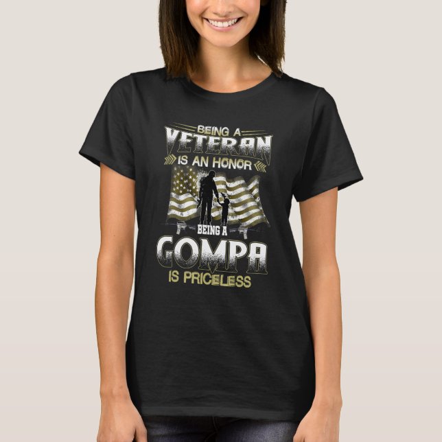 T-shirt Being A Veteran Is An Honor Being A Gompa Is Price (Devant)