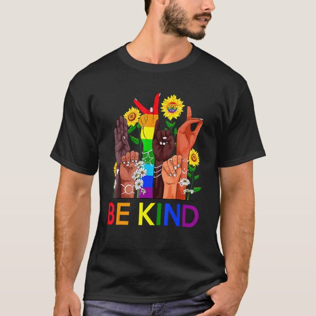 T-shirt Bekind Lgbtq Blm Égalité Droits de l'Homme Lutte C (Devant)