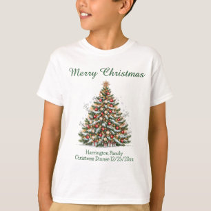 T-shirt Bel arbre de Noël décoré correspondant à la famill