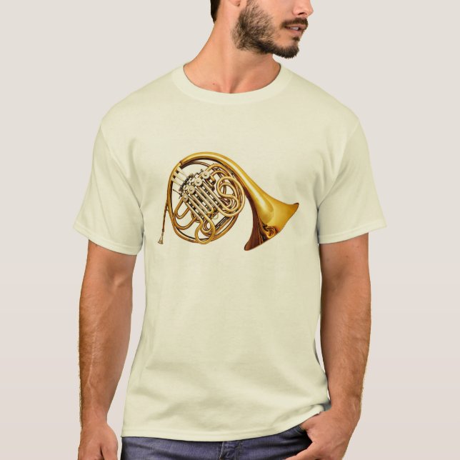T-shirt Bel instrument de musique en laiton de cor de (Devant)