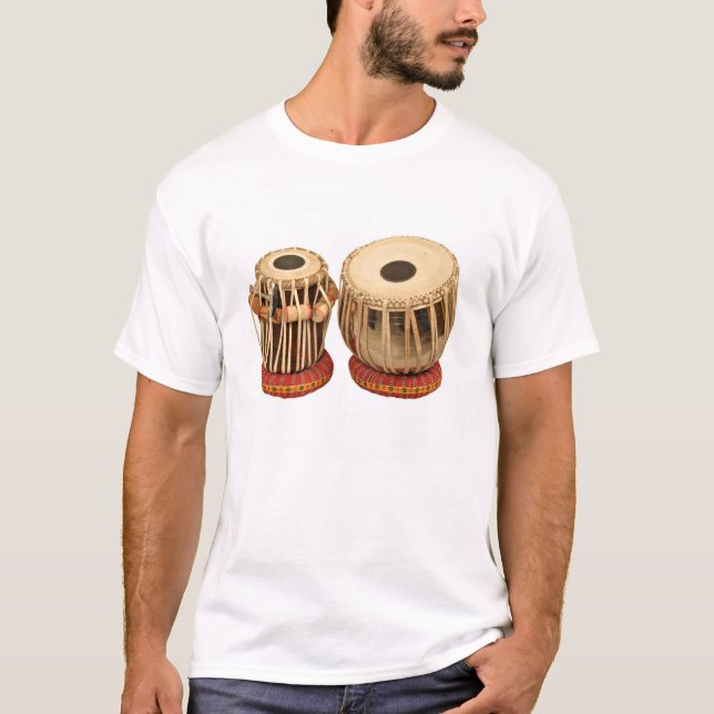 T-shirt Bel instrument de percussion indien réglé de Tabla (Devant)