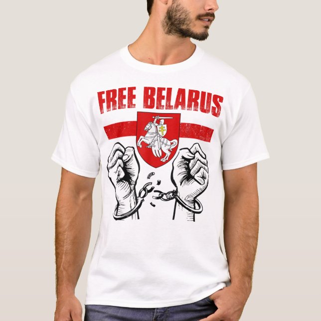 T-shirt BELARUS Pogonya Biélorussie Drapeau Blanc Rouge Wh (Devant)