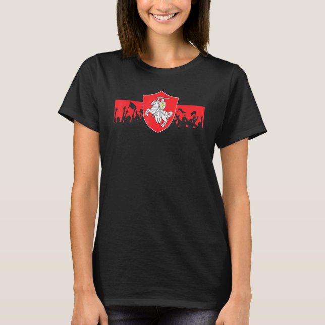 T-shirt Belarus Pogonya White Red White Flag Protestation  (Devant)
