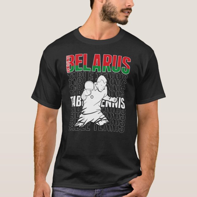 T-shirt Belarus Table Tennis  Support Belarusian Ping Pong (Devant)