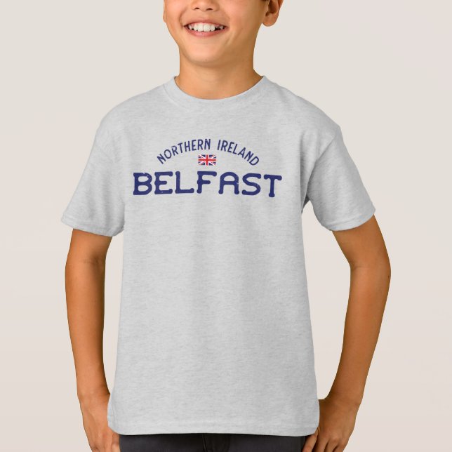 T-shirt Belfast en détresse Irlande du Nord Union Jack (Devant)