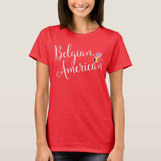 T-shirt Belge Américain Entwinted Hearts Tee - shirt (Devant)