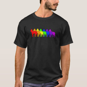T-shirt Belge Malinois d'arc-en-ciel