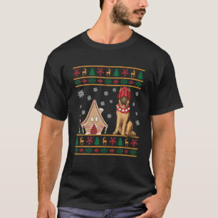 T-shirt Belge Malinois Noël Douille moche Santa Hat