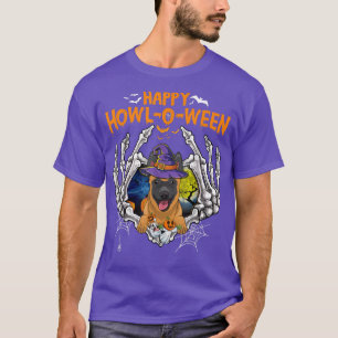 T-shirt Belge Malinois Skeleton Heart Happy HowlOWeen Co